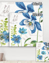 Blue Columbine Flowers With Butterfly - Cabin & Lodge Canvas Artwork