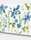 Bluebell and Columbine Wild Flowers with Butterfly - Cabin & Lodge Canvas Art