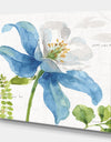 Blue Columbine Wild Flower with Ferns - Cabin & Lodge Premium Canvas Wall Art