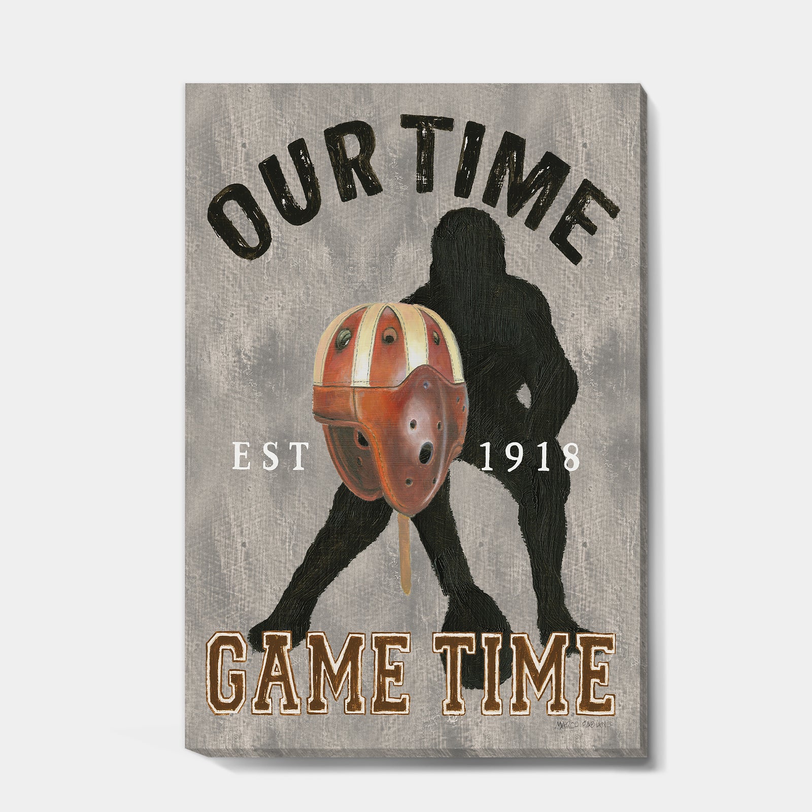 football Game Day I - Vintage Sport Gallery-wrapped Canvas