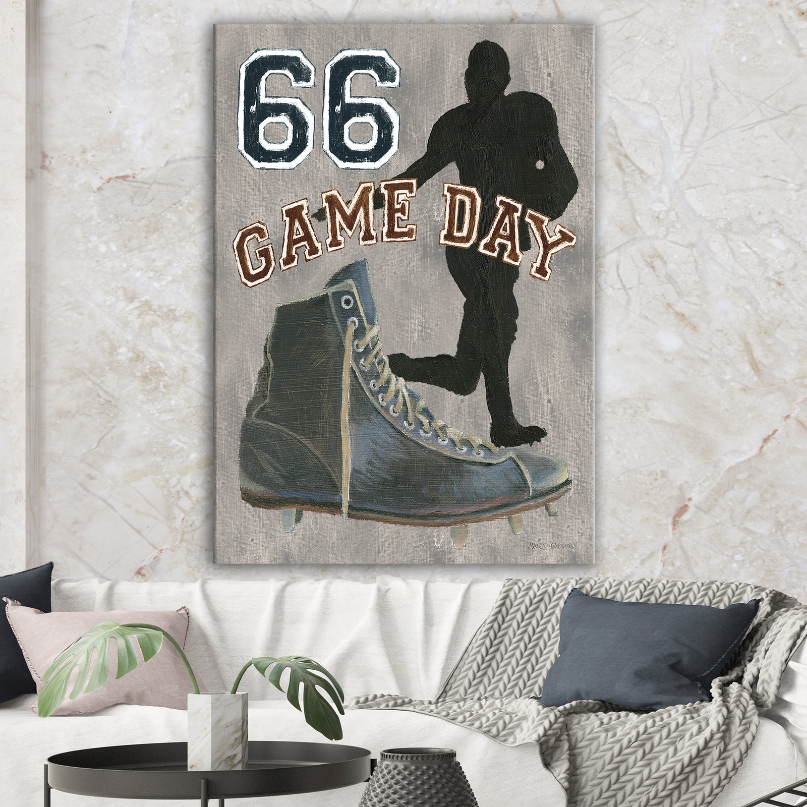 football Game Day II - Vintage Sport Canvas Artwork