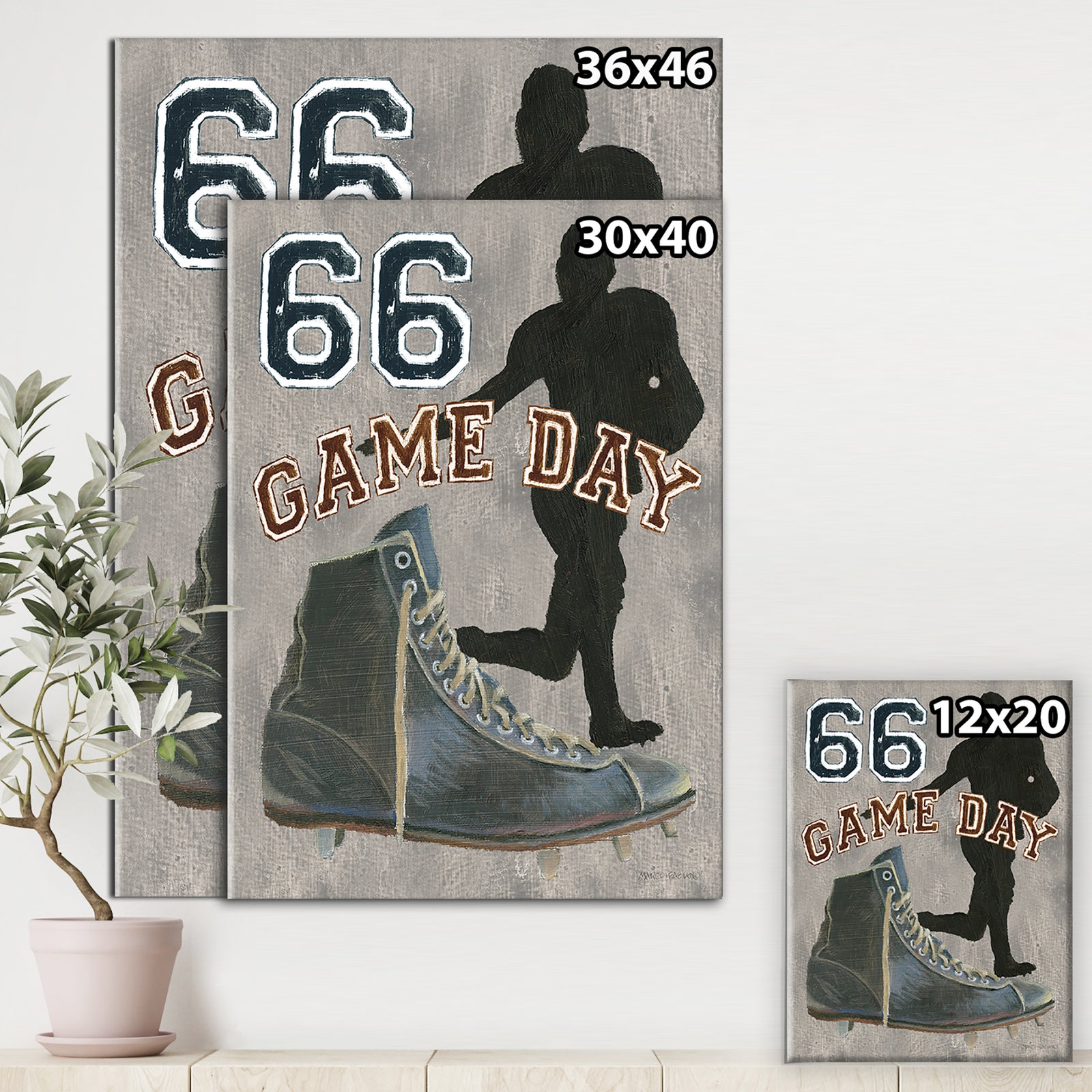 football Game Day II - Vintage Sport Canvas Artwork