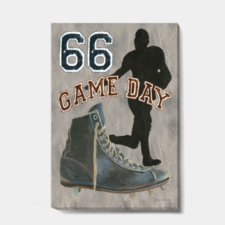 football Game Day II - Vintage Sport Canvas Artwork