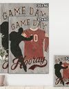 football Game Day IV - Vintage Sport Premium Canvas Wall Art