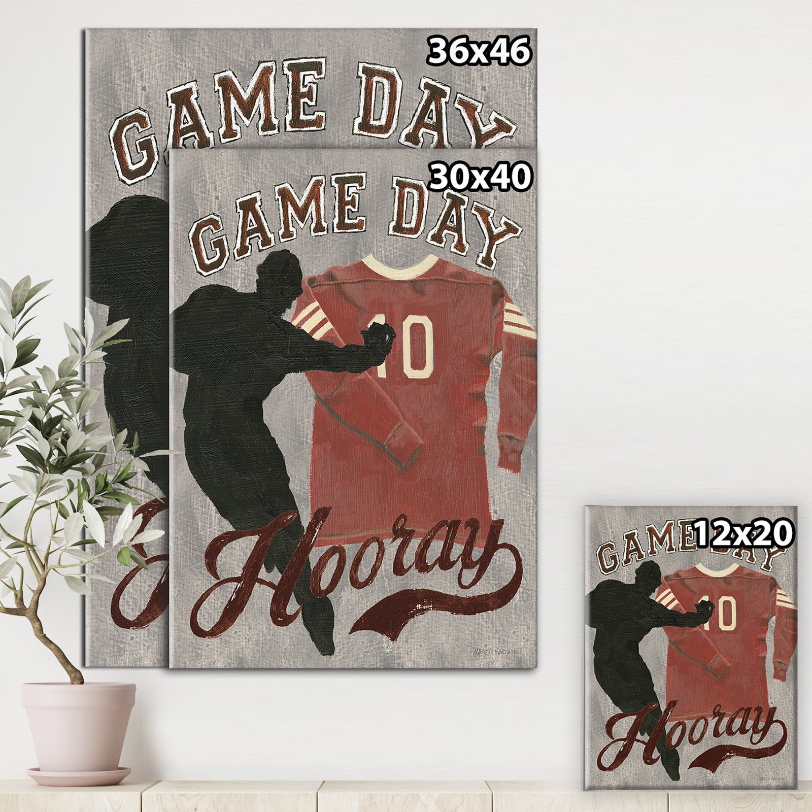 football Game Day IV - Vintage Sport Premium Canvas Wall Art