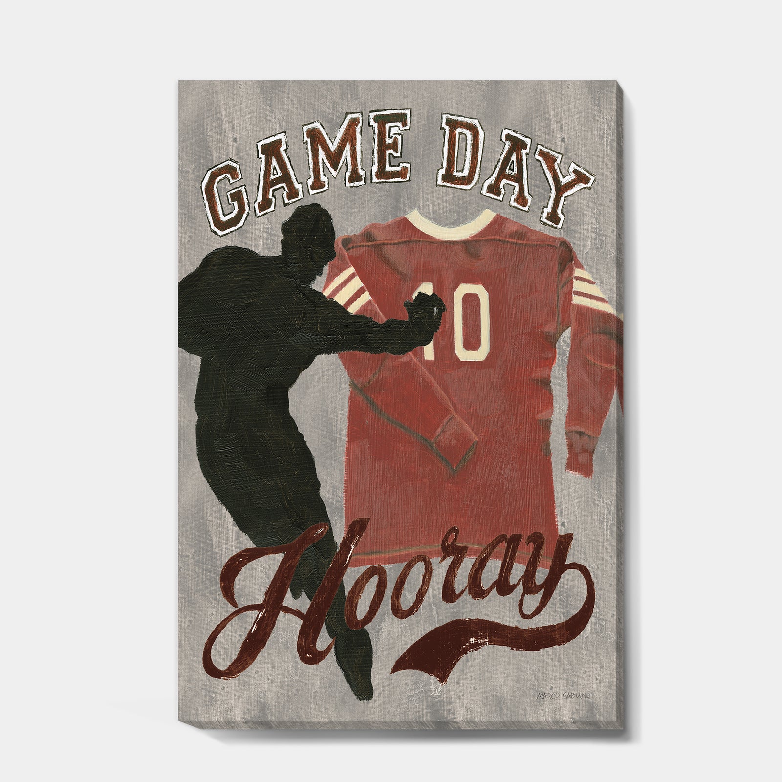 football Game Day IV - Vintage Sport Premium Canvas Wall Art