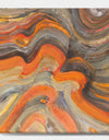 Abstract Gilded Orange Waves - Contemporary Gallery-wrapped Canvas