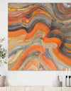 Abstract Gilded Orange Waves - Contemporary Gallery-wrapped Canvas