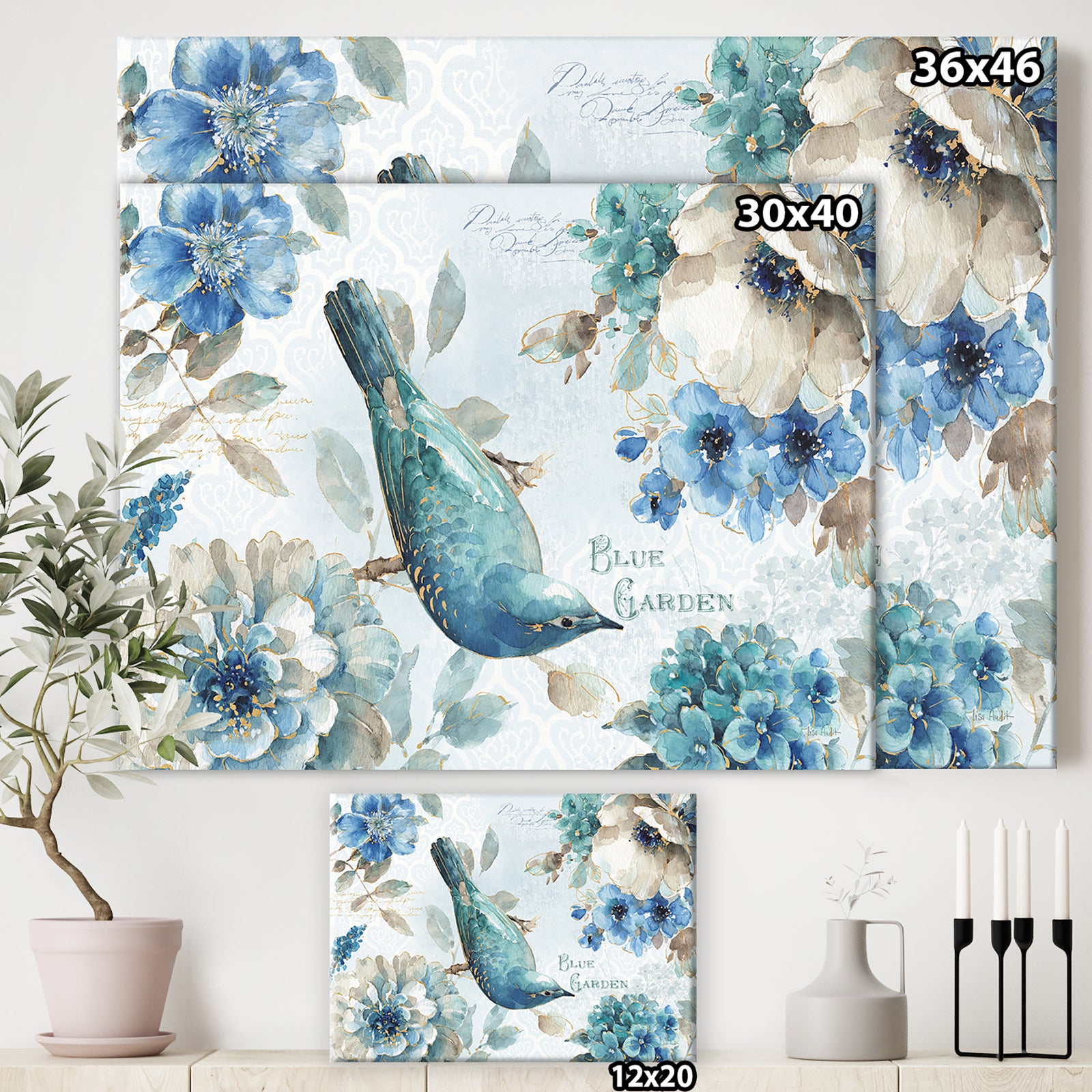 Indigold Bird Cottage Family V - Farmhouse Gallery-wrapped Canvas