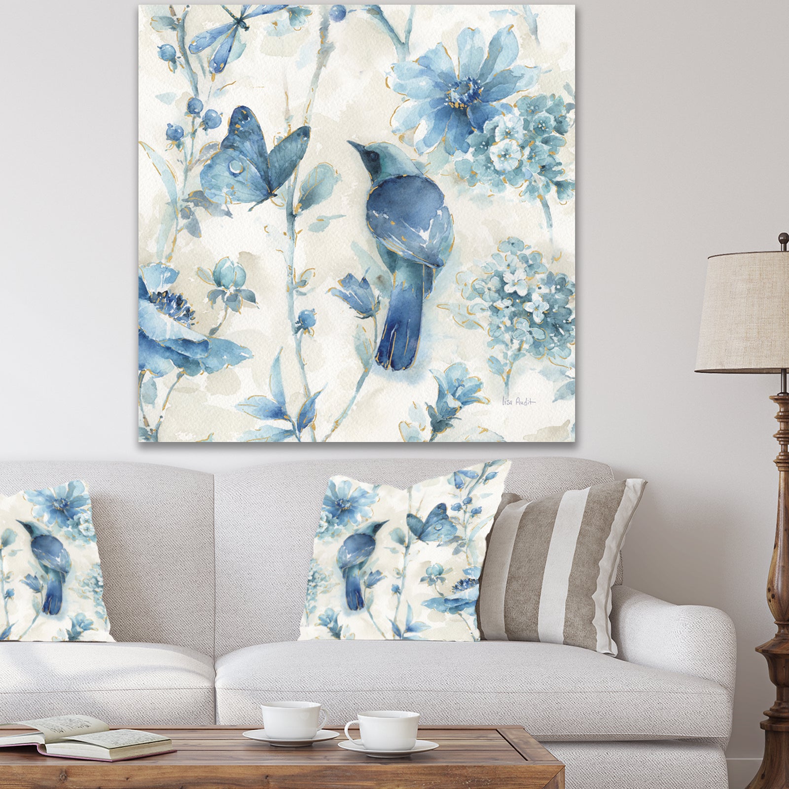 Indigold Bird Cottage Family I - Farmhouse Canvas Art