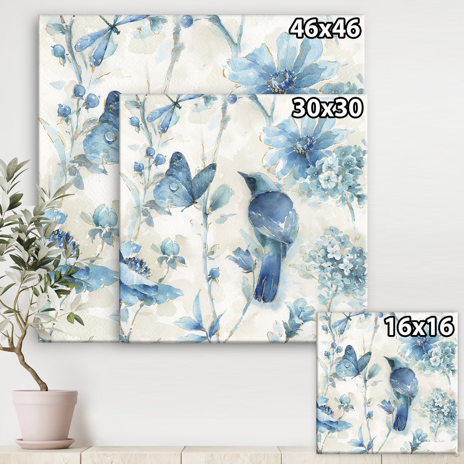 Indigold Bird Cottage Family I - Farmhouse Canvas Art