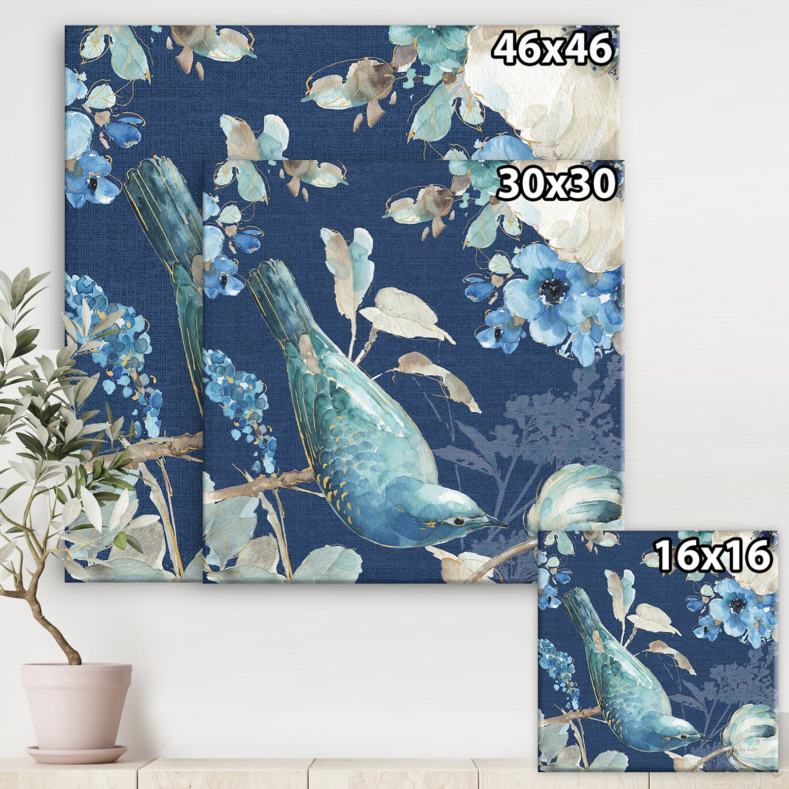 Indigold Bird Cottage Family IV - Farmhouse Canvas Artwork