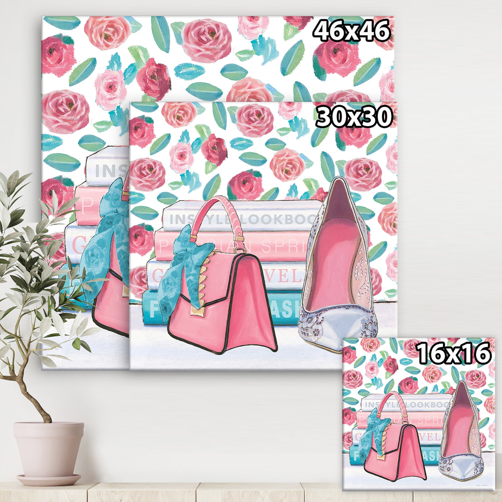 Pink Fashion high heels I - Posh & Luxe Canvas Artwork