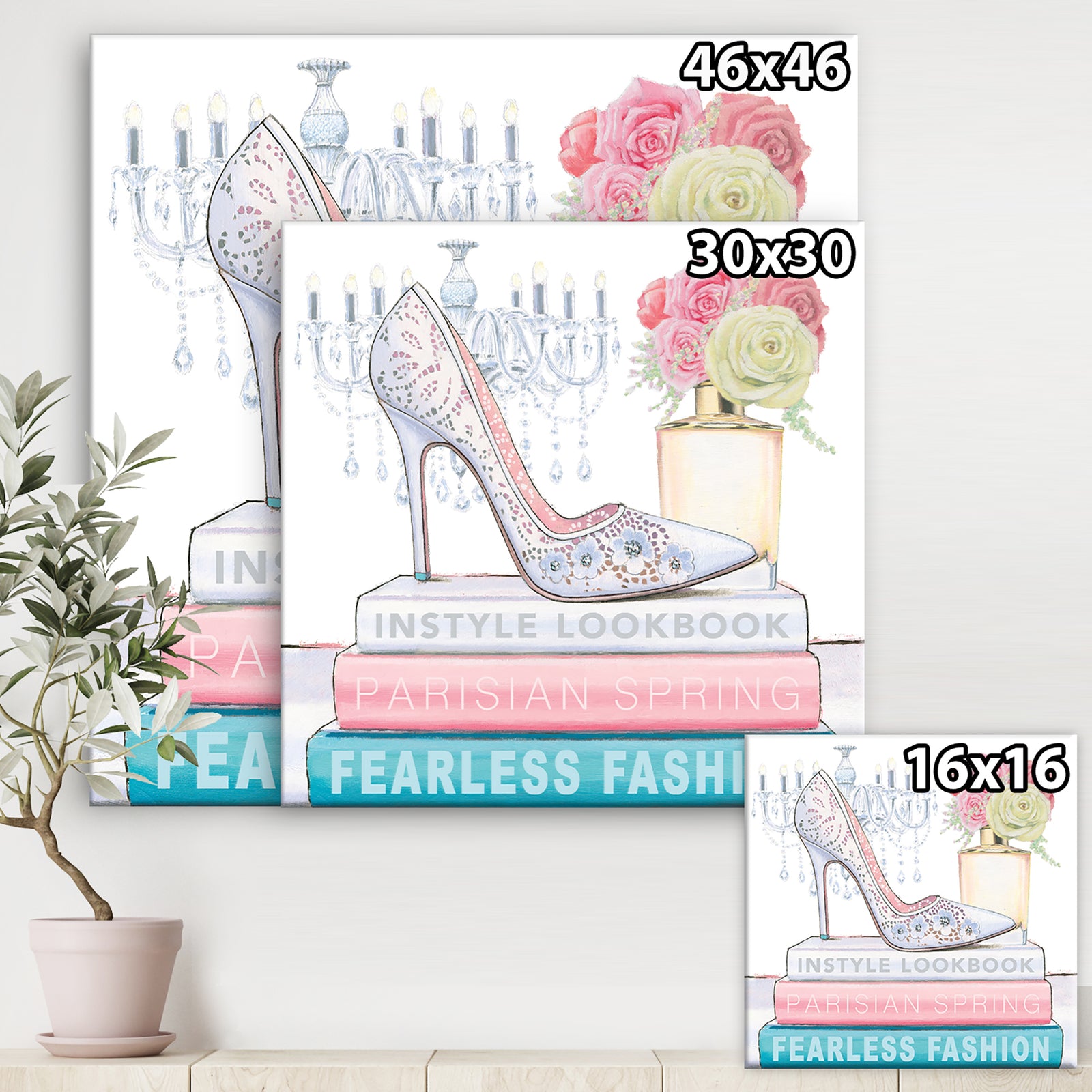Pink Fashion high heels III - Posh & Luxe Premium Canvas Wall Art