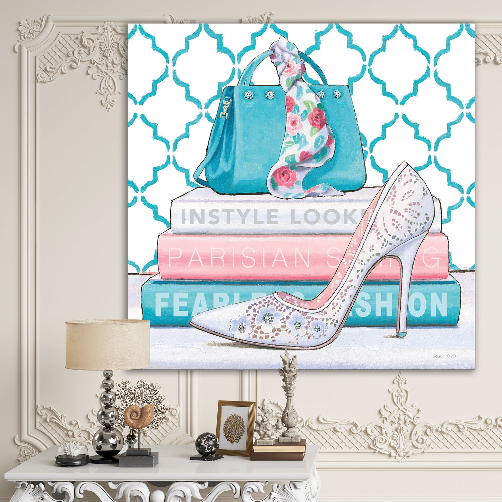 Pink Fashion high heels IV - Posh & Luxe Gallery-wrapped Canvas