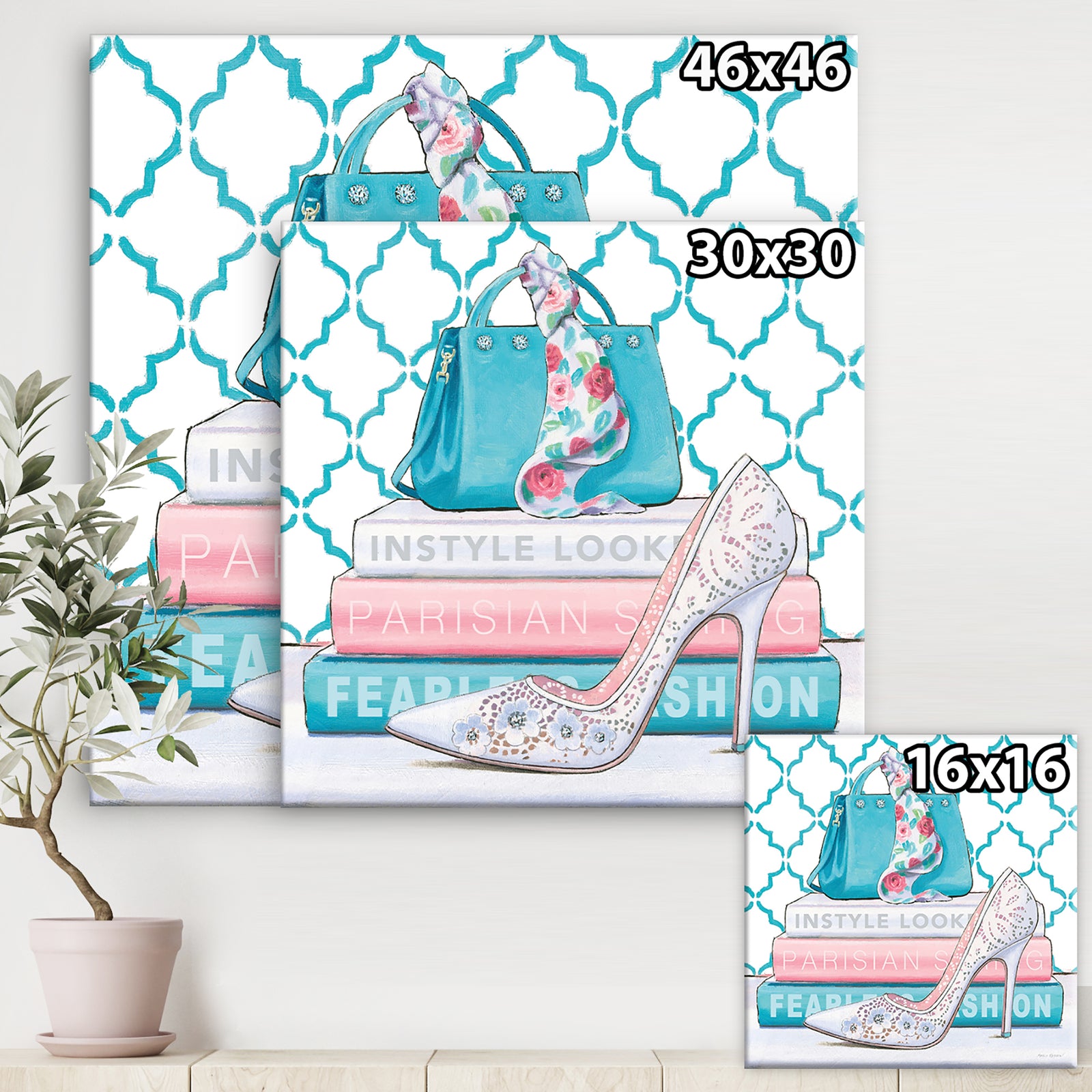 Pink Fashion high heels IV - Posh & Luxe Gallery-wrapped Canvas