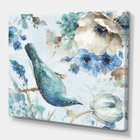 Indigold Watercolor Lovely bird I - Farmhouse Canvas Artwork