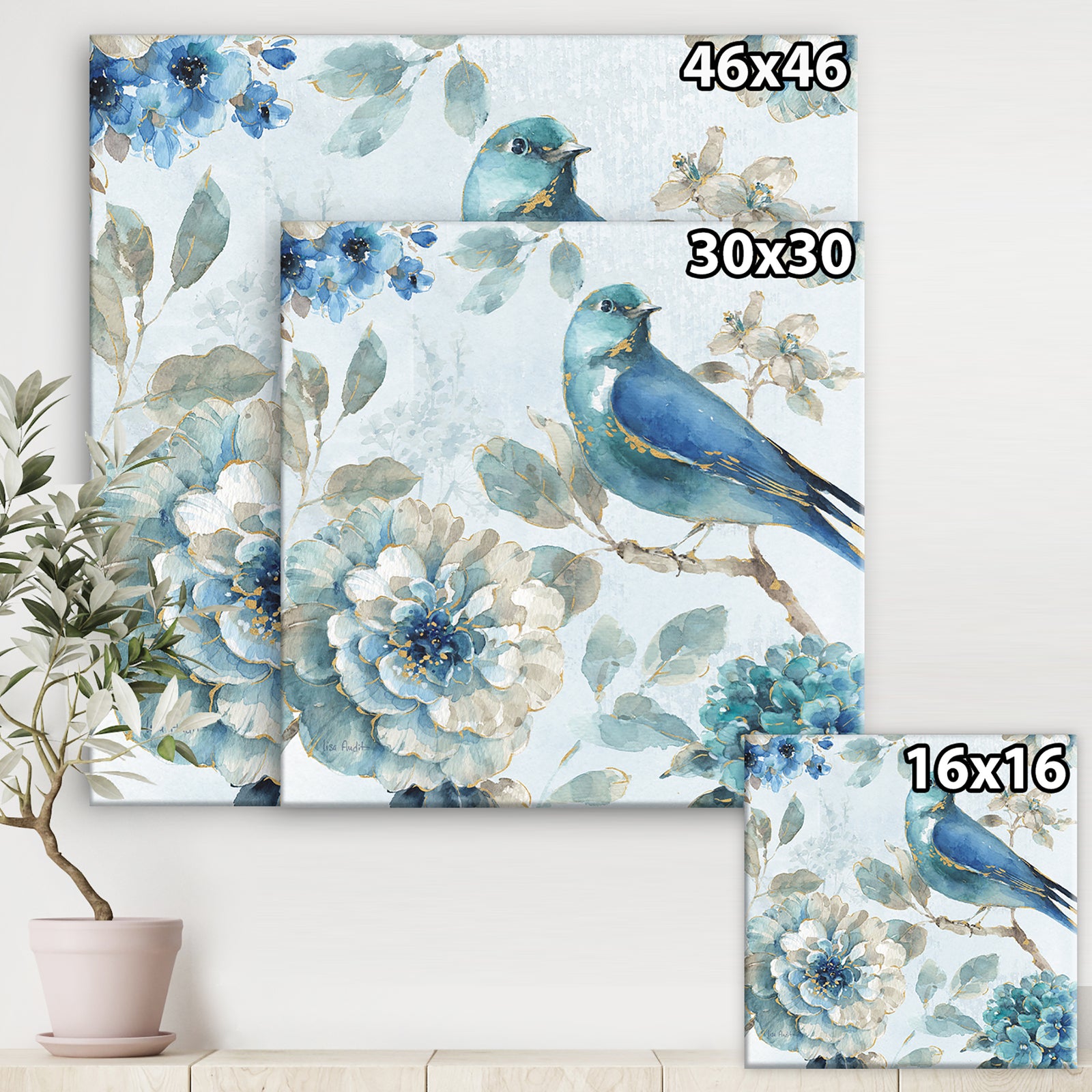 Indigold Watercolor Lovely bird II - Canvas Art