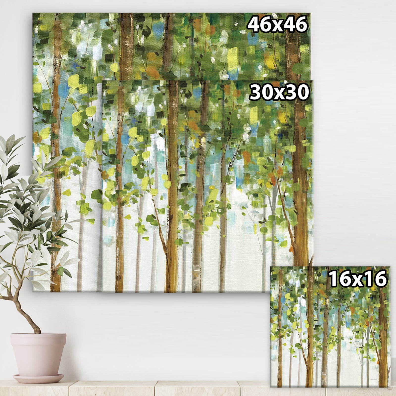 Green Forest Study - Modern Farmhouse Canvas Artwork