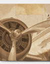 Retro Airplanes Sepia - Vintage Transportation Canvas Art