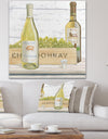 White Chardonnay Wine Bottles - Food and Beverage Canvas Artwork