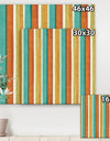 Blue, Green and Orange Vertical Abstract Stripes - Mid-Century Modern Canvas Art