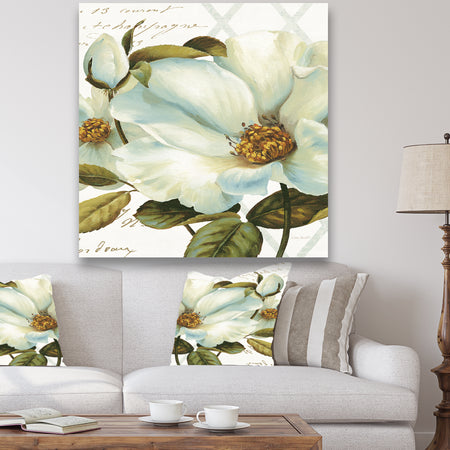 White Blossoming Flower Close-up - Modern Farmhouse Canvas Artwork
