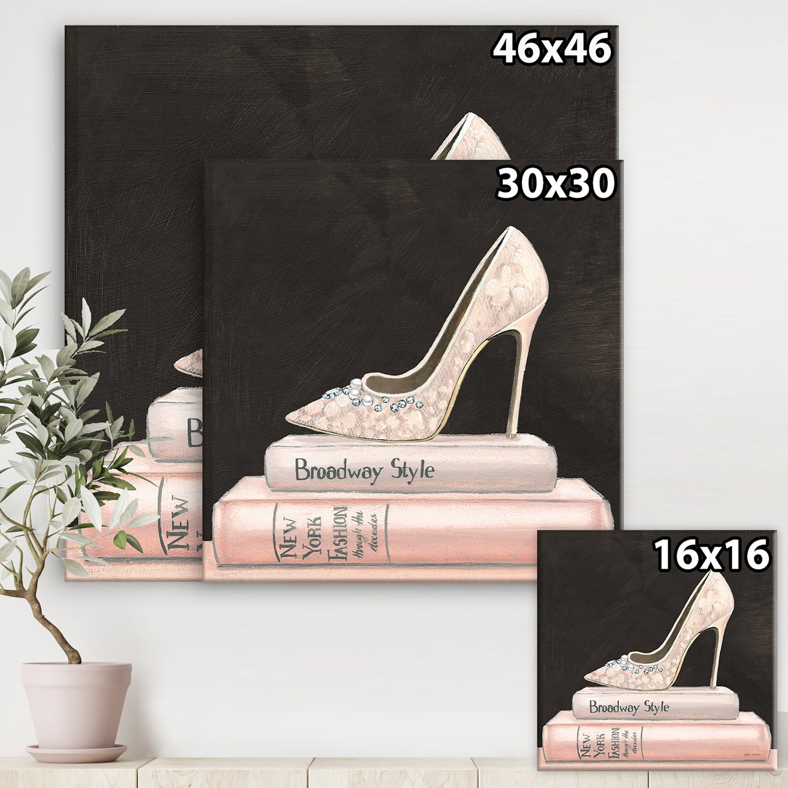 Pink Fashion & Glam high heels II - Posh & Luxe Gallery-wrapped Canvas