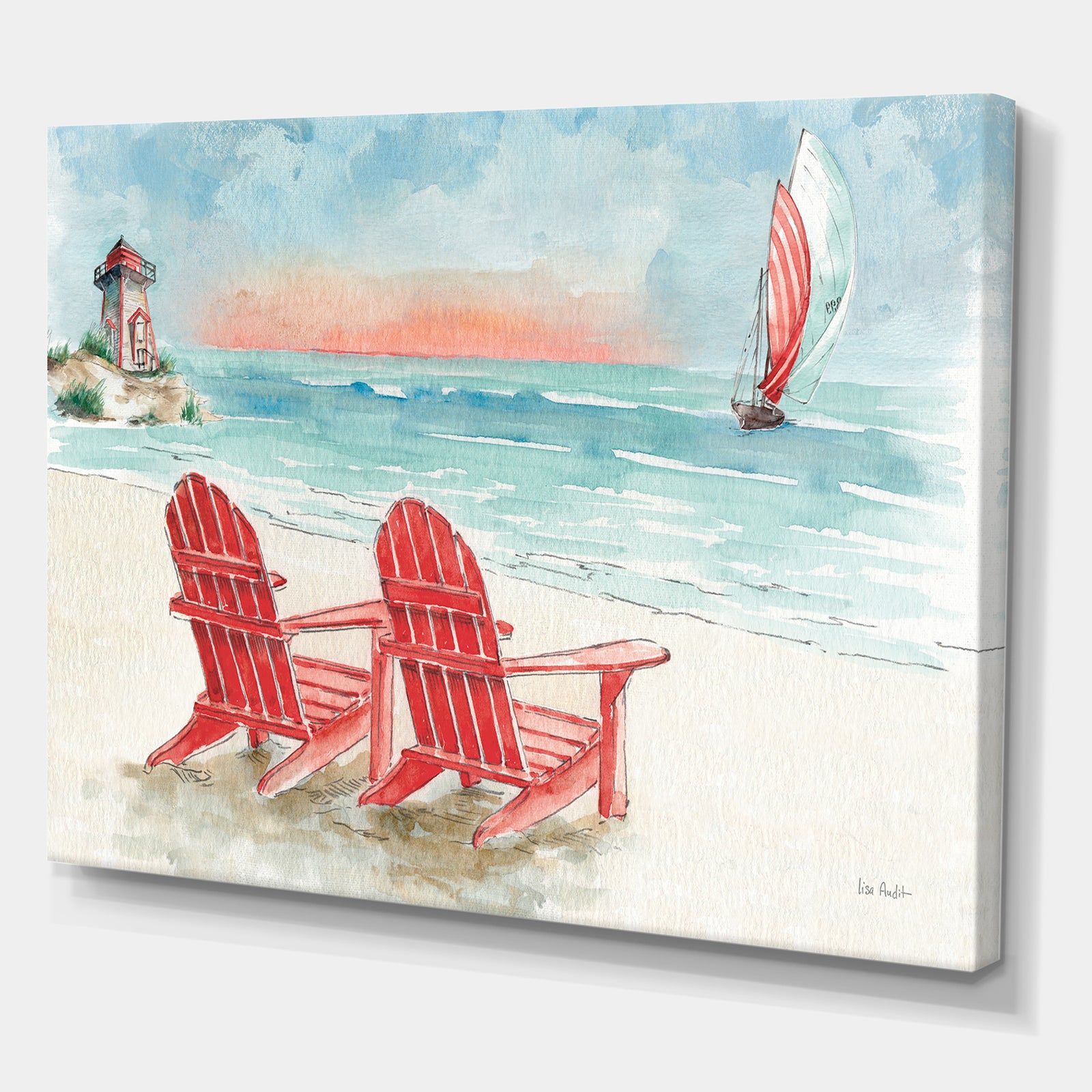 Coastal Chair Relax Beach II - Nautical & Coastal Canvas Art