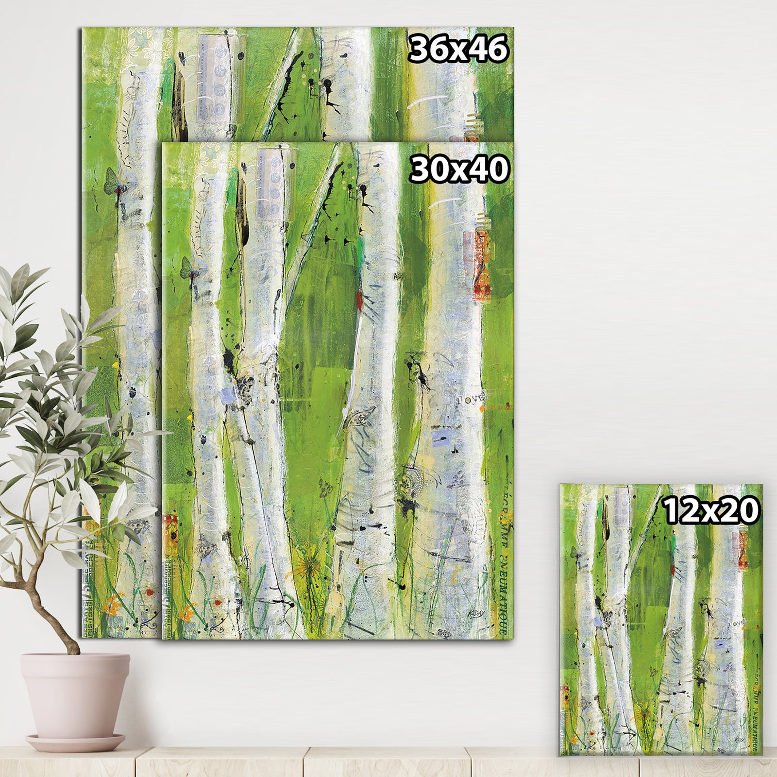 Green Birch Forest - Canvas Artwork