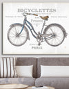 Paris France Bicycles - Vintage Transportation Premium Canvas Wall Art