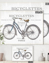 Paris France Bicycles - Vintage Transportation Premium Canvas Wall Art