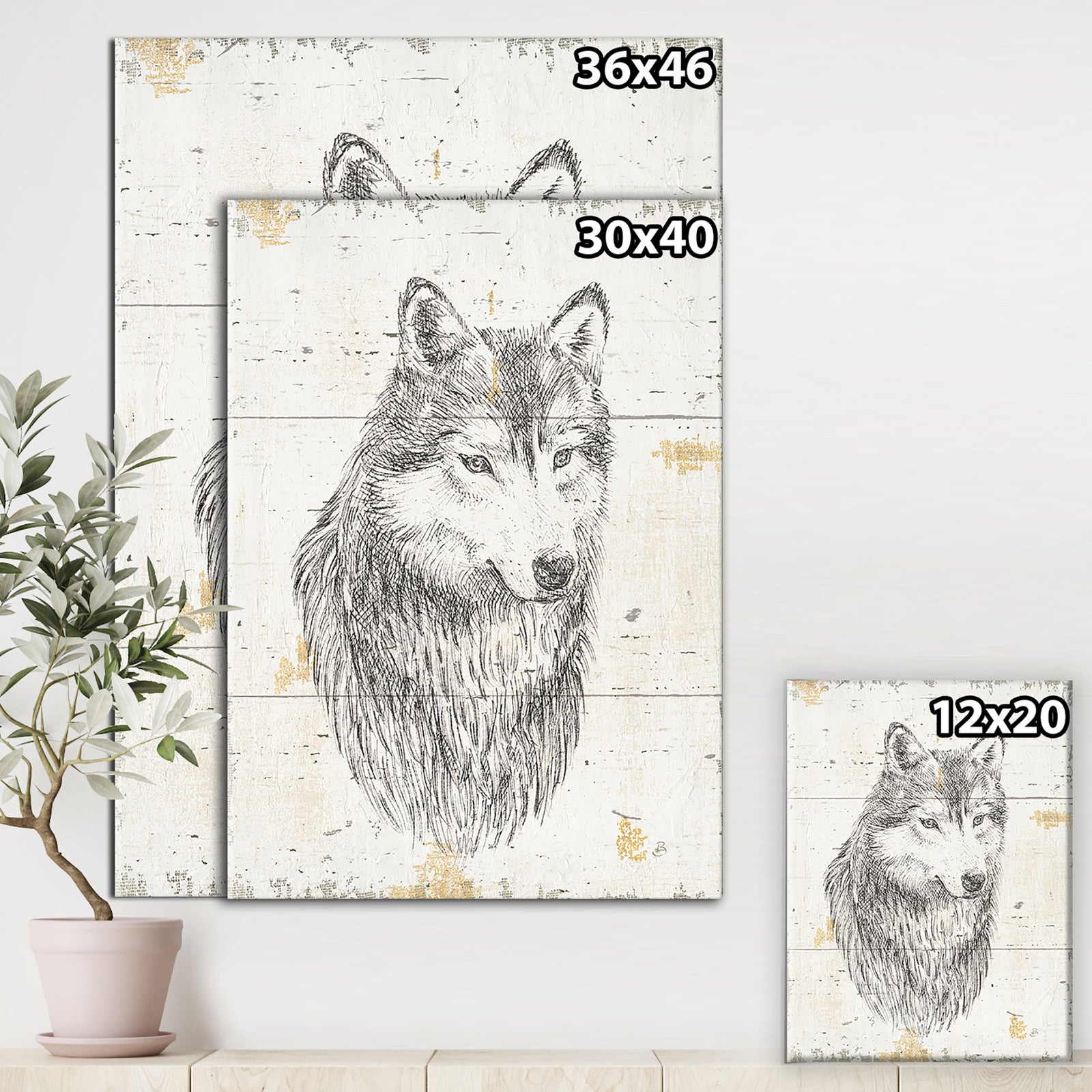 Wolf Wild and Beautiful III - Wildlife Animal Gallery-wrapped Canvas