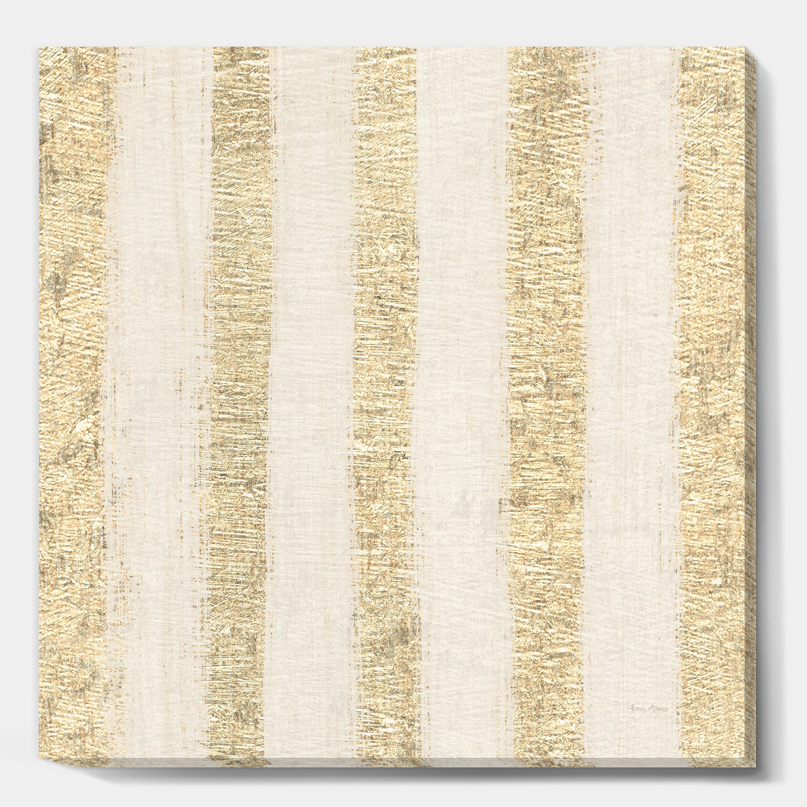 Gold Glam Stipes Pattern - Modern Glam Premium Canvas Wall Art