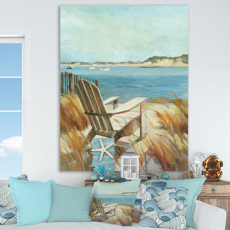 Coastal Chair Relax Beach - Nautical & Coastal Premium Canvas Wall Art