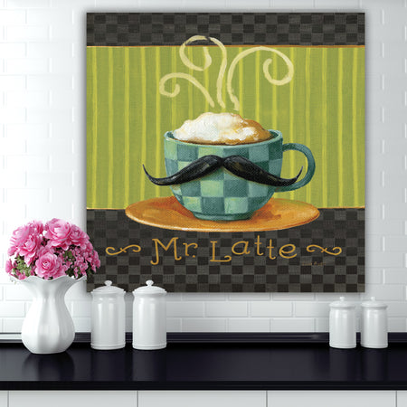Kitchen Cafe Moustache I - Kitchen Gallery-wrapped Canvas