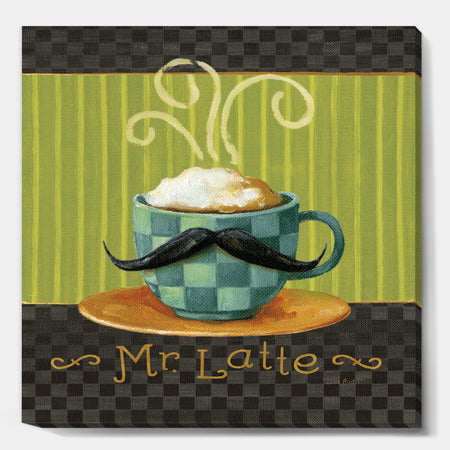 Kitchen Cafe Moustache I - Kitchen Gallery-wrapped Canvas