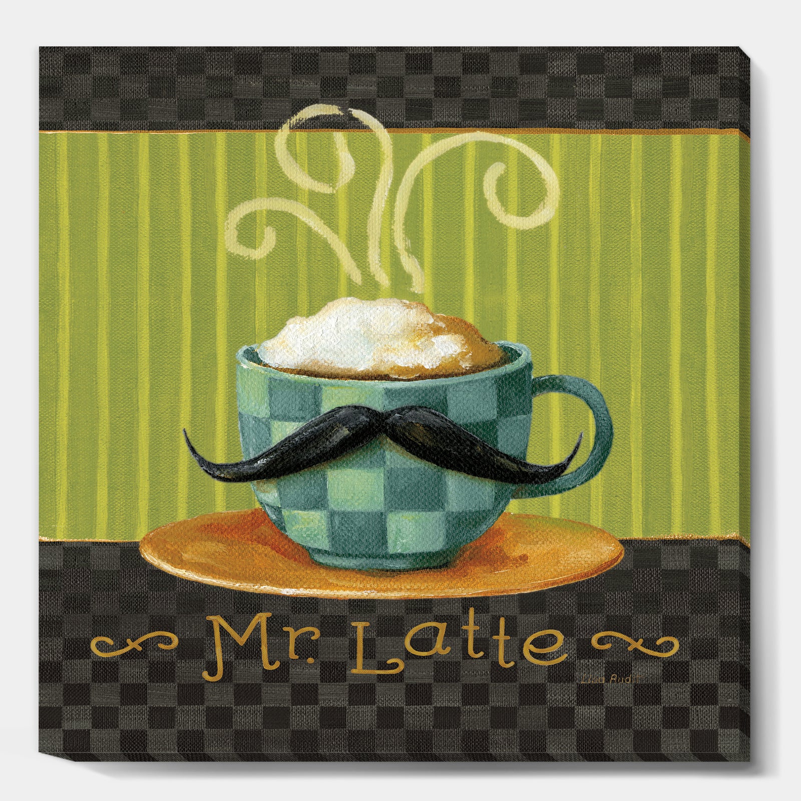 Kitchen Cafe Moustache I - Kitchen Gallery-wrapped Canvas