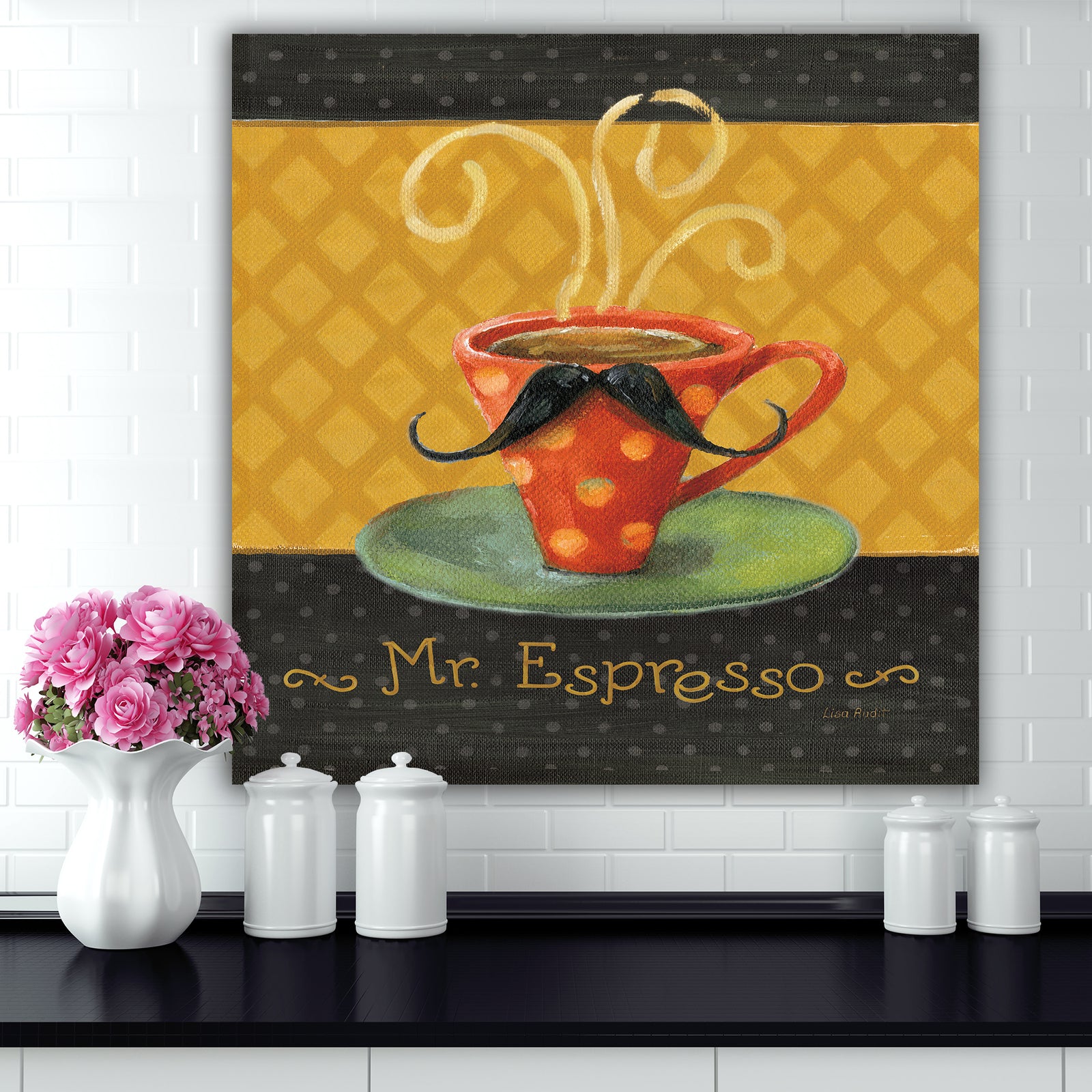 Kitchen Cafe Moustache III - Kitchen Canvas Art