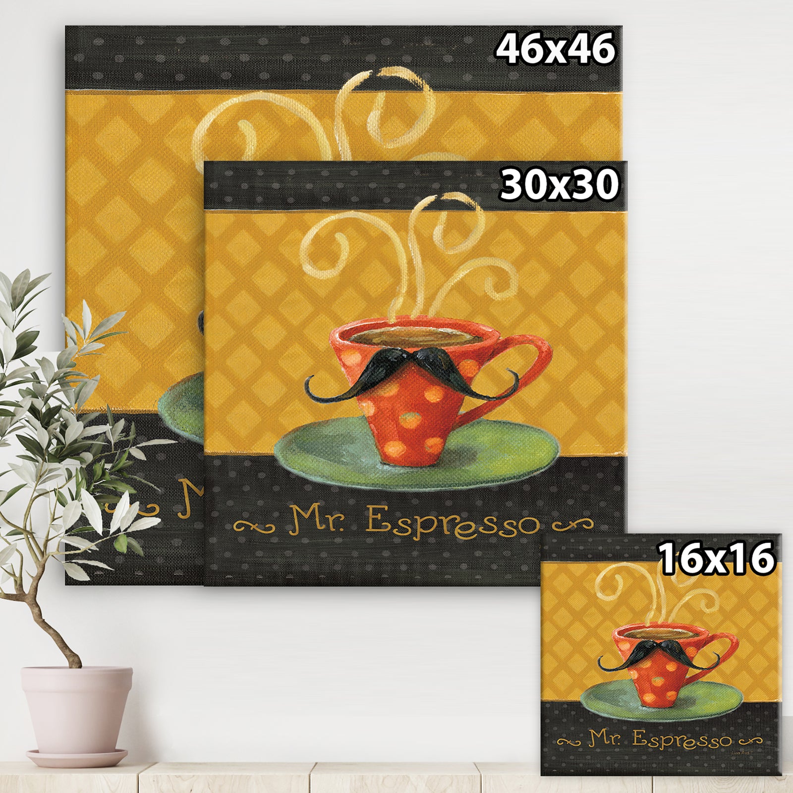 Kitchen Cafe Moustache III - Kitchen Canvas Art