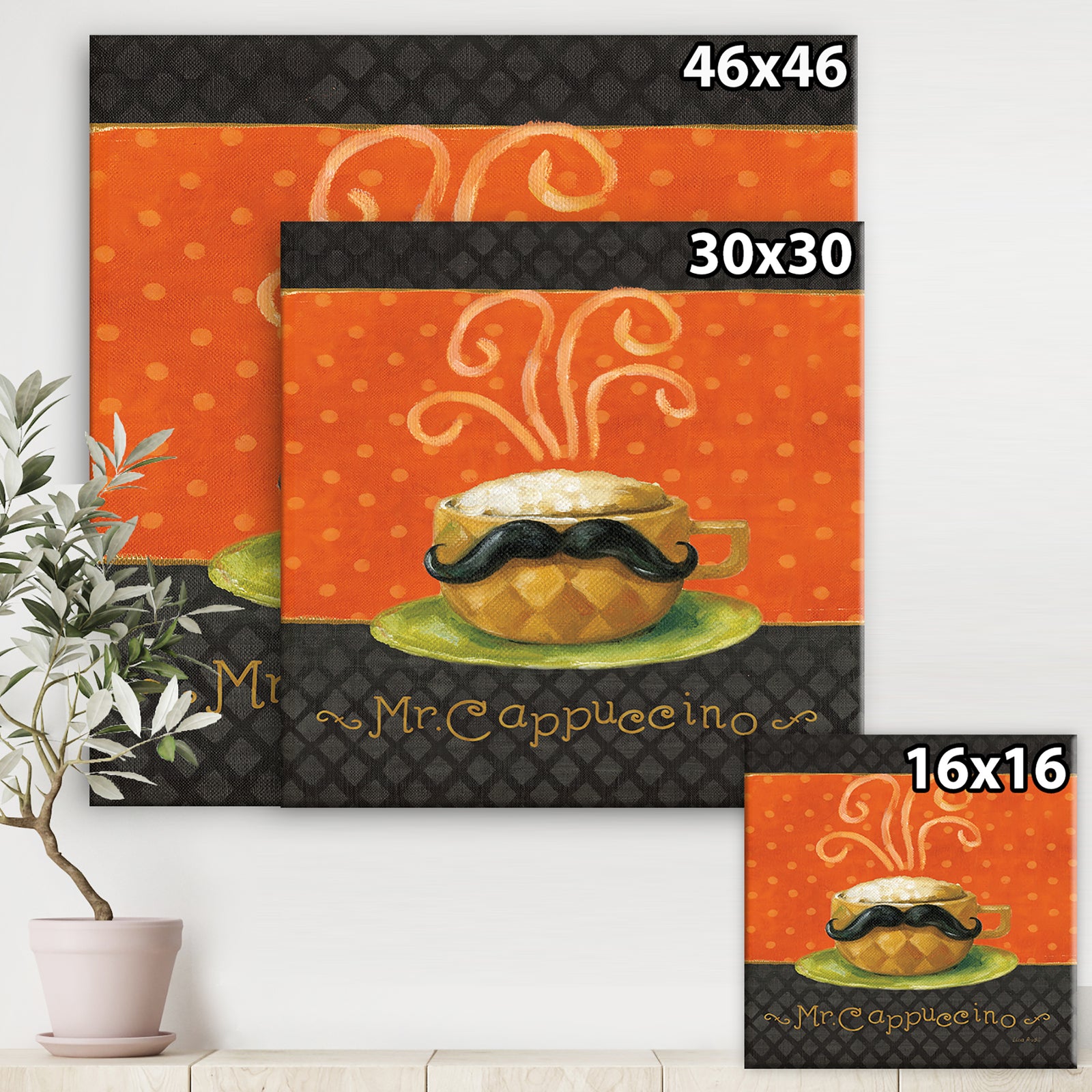 Kitchen Cafe Moustache IV - Kitchen Premium Canvas Wall Art