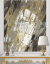 Gold, Black and White Hanpainted Abstract - Traditional Canvas Artwork