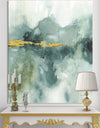 Blue Watercolor Impression with Gold - Traditional Canvas Art