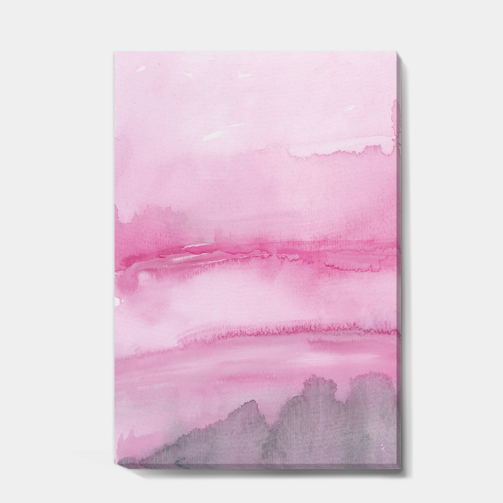 Pink Abstract Watercolor - Shabby Chic Canvas Artwork
