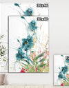 Wild Blue Abstract Farmhouse Flowers - Modern Farmhouse Canvas Art