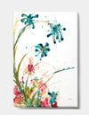 Blue Abstract Blossoming Farmhouse Flowers - Modern Farmhouse Premium Canvas Wall Art