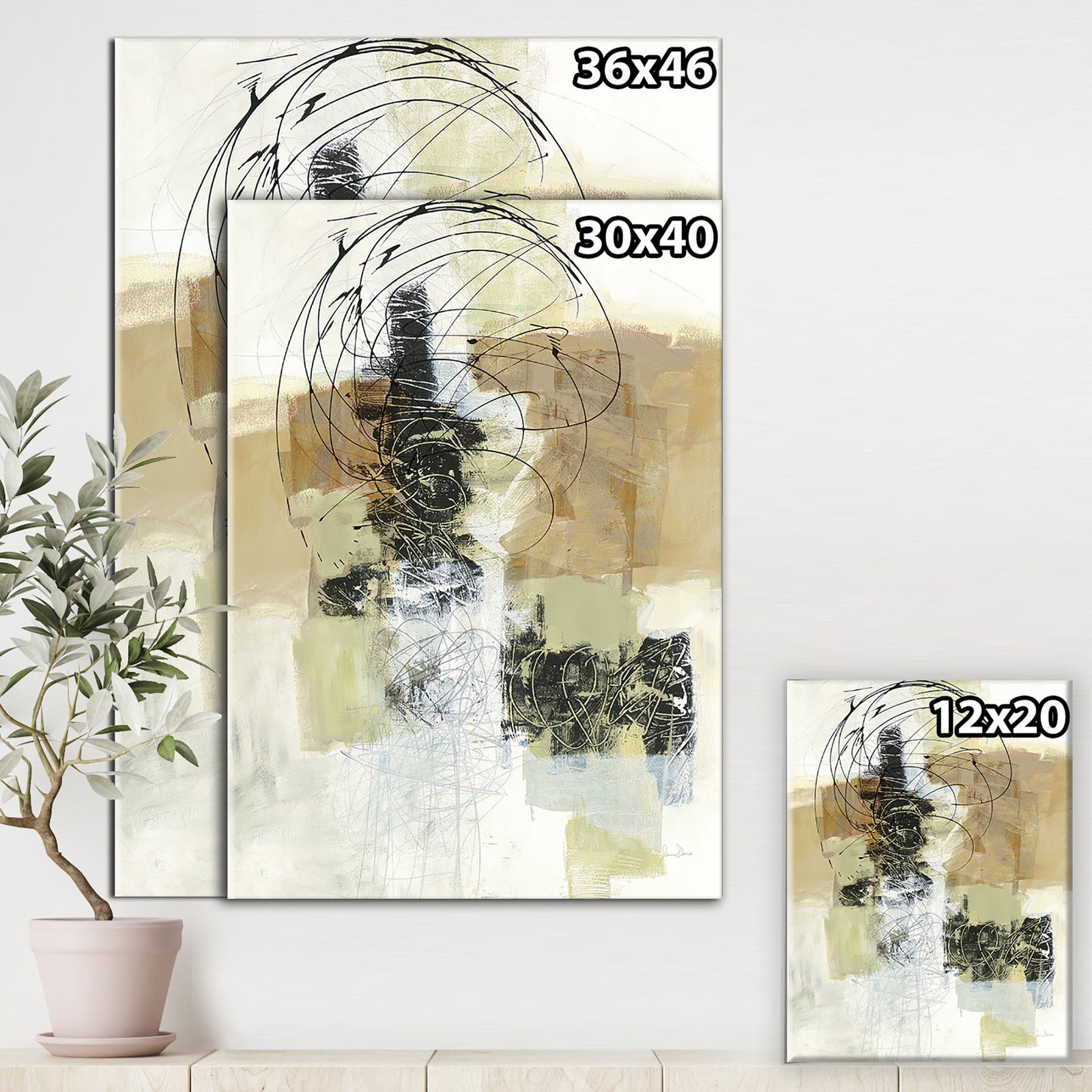 Glam Cream Dream I - Modern & Contemporary Gallery-wrapped Canvas