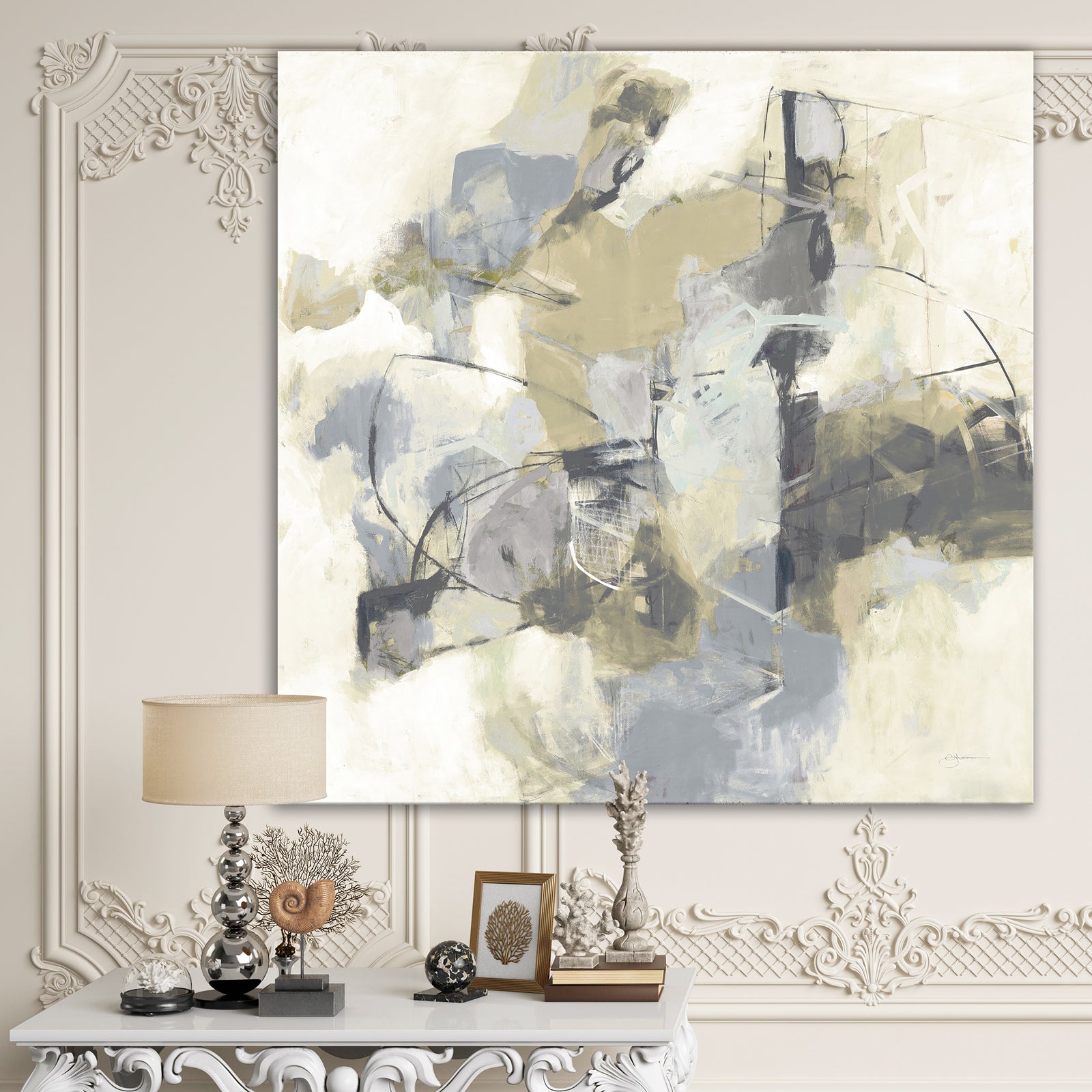 Glam Cream Dream III - Modern & Contemporary Canvas Art