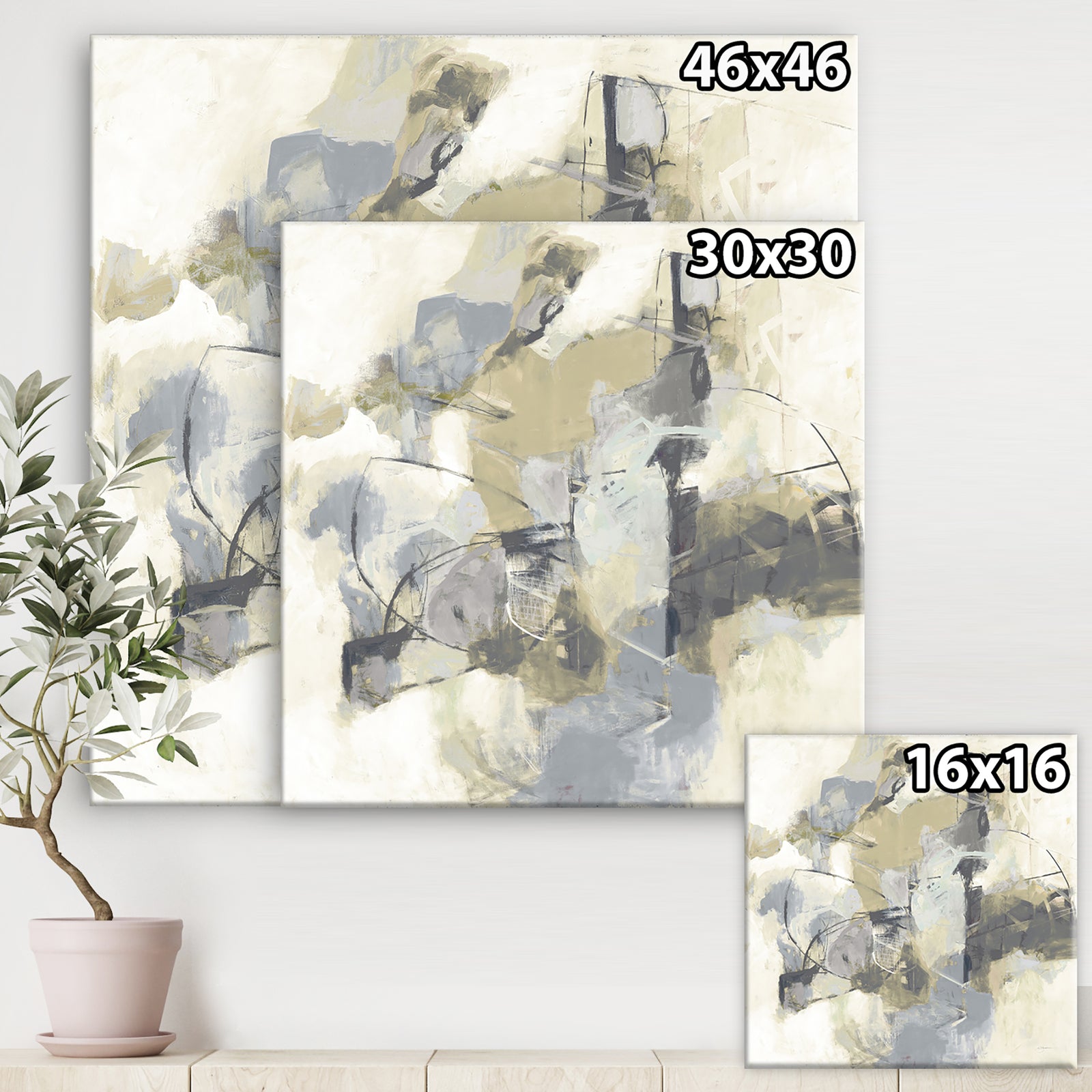 Glam Cream Dream III - Modern & Contemporary Canvas Art