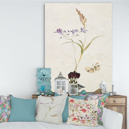 Wild Simple Wallflowers I - Farmhouse Gallery-wrapped Canvas